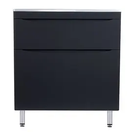 ТУМБА НАПОЛЬНАЯ STYLE LINE "БЕРГАМО МИНИ 80" (2 ЯЩ.) ЛЮКС АНТИСКРЕЙТЧ ЧЕРНЫЙ, PLUS