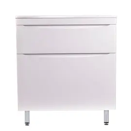 ТУМБА НАПОЛЬНАЯ STYLE LINE "БЕРГАМО МИНИ 90" (2 ЯЩ.) ЛЮКС АНТИСКРЕЙТЧ БЕЛЫЙ, PLUS