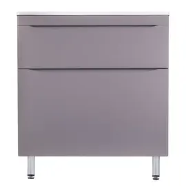 ТУМБА НАПОЛЬНАЯ STYLE LINE "БЕРГАМО МИНИ 90" (2 ЯЩ.) ЛЮКС АНТИСКРЕЙТЧ СЕРЫЙ, PLUS