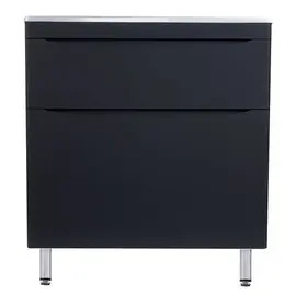 ТУМБА НАПОЛЬНАЯ STYLE LINE "БЕРГАМО МИНИ 90" (2 ЯЩ.) ЛЮКС АНТИСКРЕЙТЧ ЧЕРНЫЙ, PLUS