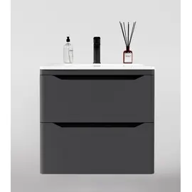 ТУМБА ПОДВЕСНАЯ STYLE LINE "МАРЕЛЛА 60", 2 ЯЩИКА, ЛЮКС АНТИСКРЕЙТЧ СЕРЫЙ, PLUS