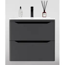 ТУМБА ПОДВЕСНАЯ STYLE LINE "МАРЕЛЛА 70", 2 ЯЩИКА, ЛЮКС АНТИСКРЕЙТЧ СЕРЫЙ, PLUS