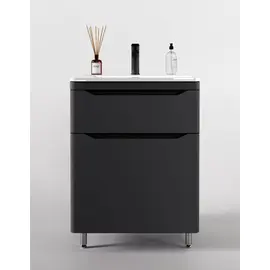 ТУМБА НАПОЛЬНАЯ STYLE LINE "МАРЕЛЛА 60", 2 ЯЩИКА, ЛЮКС АНТИСКРЕЙТЧ СЕРЫЙ, PLUS