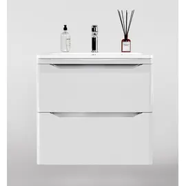 ТУМБА ПОДВЕСНАЯ STYLE LINE "МАРЕЛЛА 60", 2 ЯЩИКА, ЛЮКС АНТИСКРЕЙТЧ БЕЛЫЙ ГЛЯНЕЦ, PLUS