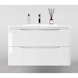 ТУМБА ПОДВЕСНАЯ STYLE LINE "МАРЕЛЛА 90", 2 ЯЩИК, ЛЮКС АНТИСКРЕЙТЧ БЕЛЫЙ ГЛЯНЕЦ, PLUS