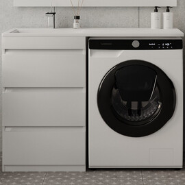 ТУМБА НАПОЛЬНАЯ STYLE LINE "ДАЛЛАС 110", 3 ЯЩИКА, ЛЮКС БЕЛАЯ, PLUS