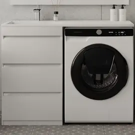 ТУМБА НАПОЛЬНАЯ STYLE LINE "ДАЛЛАС 110", 3 ЯЩИКА, ЛЮКС БЕЛАЯ, PLUS