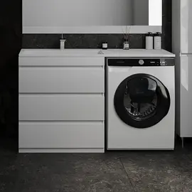 ТУМБА НАПОЛЬНАЯ STYLE LINE "ДАЛЛАС 140", 3 ЯЩИКА, ЛЮКС БЕЛАЯ