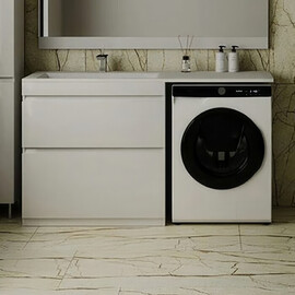 ТУМБА НАПОЛЬНАЯ STYLE LINE "ДАЛЛАС 150", 2 ЯЩИКА, ЛЮКС БЕЛАЯ, PLUS