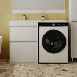 ТУМБА НАПОЛЬНАЯ STYLE LINE "ДАЛЛАС 120", 2 ЯЩИКА, ЛЮКС БЕЛАЯ, PLUS