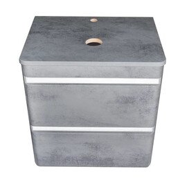 ТУМБА ПОДВЕСНАЯ STYLE LINE "АТЛАНТИКА 60", ЛЮКС БЕТОН ТЕМНЫЙ, 2 ЯЩИКА, СО СТОЛЕШНИЦЕЙ, PLUS