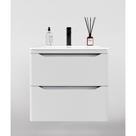 ТУМБА ПОДВЕСНАЯ STYLE LINE "МАРЕЛЛА 60", 2 ЯЩИКА, ЛЮКС АНТИСКРЕЙТЧ БЕЛЫЙ МАТОВЫЙ, PLUS