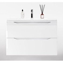 ТУМБА ПОДВЕСНАЯ STYLE LINE "МАРЕЛЛА 80", 2 ЯЩИКА, ЛЮКС АНТИСКРЕЙТЧ БЕЛЫЙ ГЛЯНЕЦ, PLUS