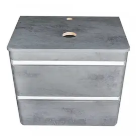 ТУМБА ПОДВЕСНАЯ STYLE LINE "АТЛАНТИКА 80", 2 ЯЩИКА, ЛЮКС БЕТОН ТЕМНЫЙ, СО СТОЛЕШНИЦЕЙ МДФ, PLUS