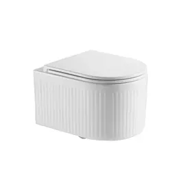 УНИТАЗ ПОДВЕСНОЙ POINT ДЕМЕТРА БЕЗОБОДКОВЫЙ, БЕЛЫЙ, СИДЕНЬЕ ДЮРОПЛАСТ МИКРОЛИФТ БЫСТРОСЪЕМНОЕ