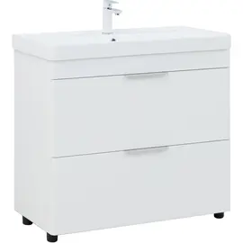 ТУМБА ПОД РАКОВИНУ AQUANET ИРИС NEW 90 НАПОЛЬНАЯ, БЕЛЫЙ ГЛЯНЕЦ