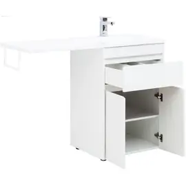 ТУМБА ПОД РАКОВИНУ AQUANET ТОКИО 58 БЕЛЫЙ (НАПОЛЬНАЯ, 1 ЯЩИК, 2 ДВЕРЦЫ)