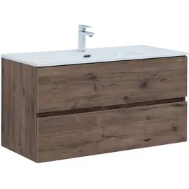 ТУМБА ПОД РАКОВИНУ AQUANET АЛВИТА NEW 100 2 ЯЩИКА, ДУБ ВЕЛЛИНГТОН ТАБАК