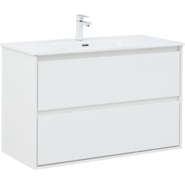 ТУМБА ПОД РАКОВИНУ AQUANET МИЛАН 100 БЕЛЫЙ ГЛЯНЕЦ