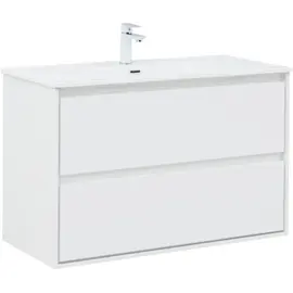 ТУМБА ПОД РАКОВИНУ AQUANET МИЛАН 100 БЕЛЫЙ ГЛЯНЕЦ