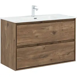 ТУМБА ПОД РАКОВИНУ AQUANET МИЛАН 100 ДУБ РУСТИКАЛЬНЫЙ