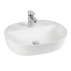 РАКОВИНА НАКЛАДНАЯ ОВАЛЬНАЯ BOND S01-500 50*39*13,5СМ БЕЛАЯ С ОТВЕРСТИЕМ ПОД СМЕСИТЕЛЬ