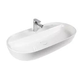РАКОВИНА НАКЛАДНАЯ ОВАЛЬНАЯ BOND S01-800 80*40*14СМ БЕЛАЯ С ОТВЕРСТИЕМ ПОД СМЕСИТЕЛЬ
