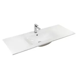 РАКОВИНА ВСТРАИВАЕМАЯ ПРЯМОУГОЛЬНАЯ BOND S05-1200 120*46*17СМ БЕЛАЯ С ПЕРЕЛИВОМ