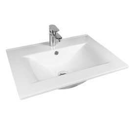 РАКОВИНА ВСТРАИВАЕМАЯ ПРЯМОУГОЛЬНАЯ  BOND S05-600 60*46*17СМ БЕЛАЯ С ПЕРЕЛИВОМ