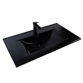 РАКОВИНА ВСТРАИВАЕМАЯ ПРЯМОУГОЛЬНАЯ BOND S05-808 80*46*17СМ ЧЕРНАЯ МАТОВАЯ С ПЕРЕЛИВОМ