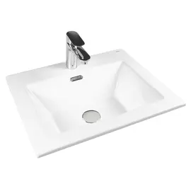 РАКОВИНА ВСТРАИВАЕМАЯ ПРЯМОУГОЛЬНАЯ BOND S06-500 50*40*17СМ БЕЛАЯ С ПЕРЕЛИВОМ