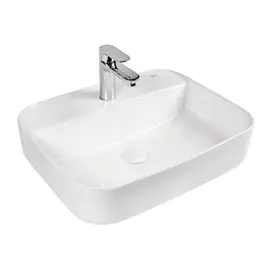 РАКОВИНА НАКЛАДНАЯ ПРЯМОУГОЛЬНАЯ BOND S13-500 50*40*13,5СМ БЕЛАЯ С ОТВЕРСТИЕМ ПОД СМЕСИТЕЛЬ