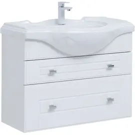 ТУМБА ПОД РАКОВИНУ AQUANET РОНДО 85 БЕЛЫЙ ГЛЯНЕЦ