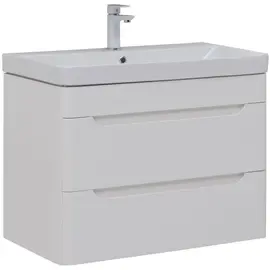 ТУМБА ПОД РАКОВИНУ AQUANET СОФИЯ 80 БЕЛЫЙ ГЛЯНЕЦ (2 ЯЩИКА)