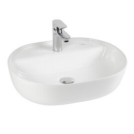 РАКОВИНА НАКЛАДНАЯ ОВАЛЬНАЯ BOND S01-500 50*39*13,5СМ БЕЛАЯ С ОТВЕРСТИЕМ ПОД СМЕСИТЕЛЬ
