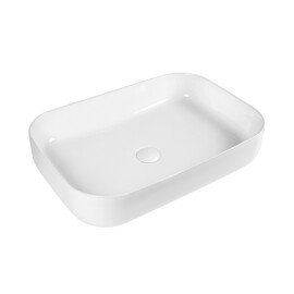 РАКОВИНА НАКЛАДНАЯ ПРЯМОУГОЛЬНАЯ BOND S54-600 60*42*14СМ БЕЛАЯ