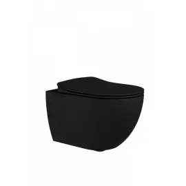 CREAVIT FREE УНИТАЗ ПОДВЕСНОЙ БЕЗОБОДКОВЫЙ С БИДЕ ЧЕРНЫЙ МАТОВЫЙ 