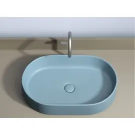 УМЫВАЛЬНИК ЧАША НАКЛАДНАЯ ОВАЛЬНАЯ CERAMICA NOVA ELEMENT 608X385X122 ММ, ГОЛУБОЙ МАТОВЫЙ