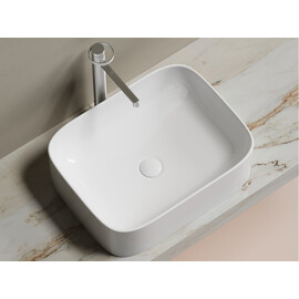 УМЫВАЛЬНИК ЧАША НАКЛАДНАЯ ПРЯМОУГОЛЬНАЯ CERAMICA NOVA ELEMENT 505*380*150ММ БЕЛЫЙ ГЛЯНЦЕВЫЙ