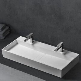 РАКОВИНА НАКЛАДНАЯ ABBER STEIN AS2642 ДВОЙНАЯ, БЕЛАЯ МАТОВАЯ