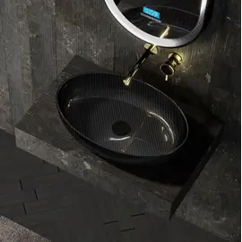 РАКОВИНА НАКЛАДНАЯ КАРБОНОВАЯ ABBER KARBON AK2041 ЧЕРНАЯ