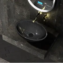 РАКОВИНА НАКЛАДНАЯ КАРБОНОВАЯ ABBER KARBON AK2042 ЧЕРНАЯ