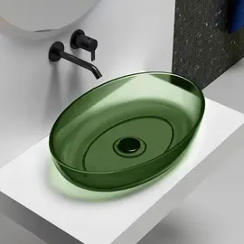 РАКОВИНА НАКЛАДНАЯ ПРОЗРАЧНАЯ ABBER KRISTALL AT2801EMERALD ЗЕЛЕНАЯ