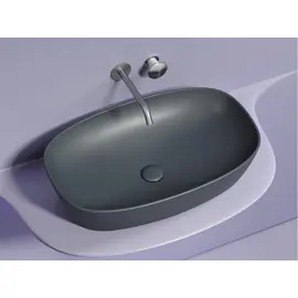 УМЫВАЛЬНИК ЧАША НАКЛАДНАЯ ОВАЛЬНАЯ CERAMICA NOVA ELEMENT (ЦВЕТ ТЕМНЫЙ АНТРАЦИТ МАТОВЫЙ) 600*380*138ММ