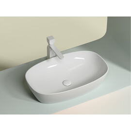 УМЫВАЛЬНИК ЧАША НАКЛАДНАЯ ОВАЛЬНАЯ CERAMICA NOVA ELEMENT 600*380*138ММ