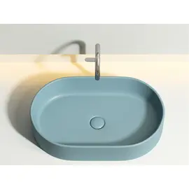 УМЫВАЛЬНИК ЧАША НАКЛАДНАЯ ОВАЛЬНАЯ CERAMICA NOVA ELEMENT 608X385X122 ММ, ЗЕЛЕНЫЙ МАТОВЫЙ