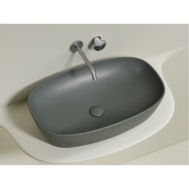 УМЫВАЛЬНИК ЧАША НАКЛАДНАЯ ОВАЛЬНАЯ CERAMICA NOVA ELEMENT (ЦВЕТ АНТРАЦИТ МАТОВЫЙ) 600*380*138ММ
