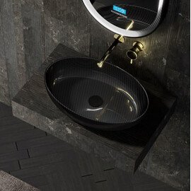 РАКОВИНА НАКЛАДНАЯ КАРБОНОВАЯ ABBER KARBON AK2041 ЧЕРНАЯ