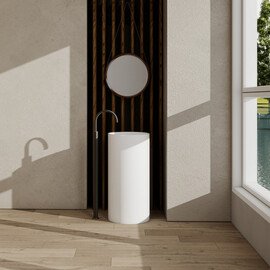 РАКОВИНА ОТДЕЛЬНОСТОЯЩАЯ ABBER STEIN AS2516-H БЕЛАЯ МАТОВАЯ