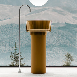 РАКОВИНА ОТДЕЛЬНОСТОЯЩАЯ ПРОЗРАЧНАЯ ABBER KRISTALL AT2702VESUVIAN ОЛИВКОВАЯ